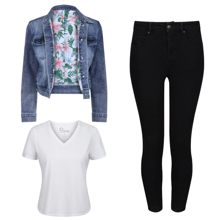Denim Jacket + Betty Jeans + T-shirt Outfit